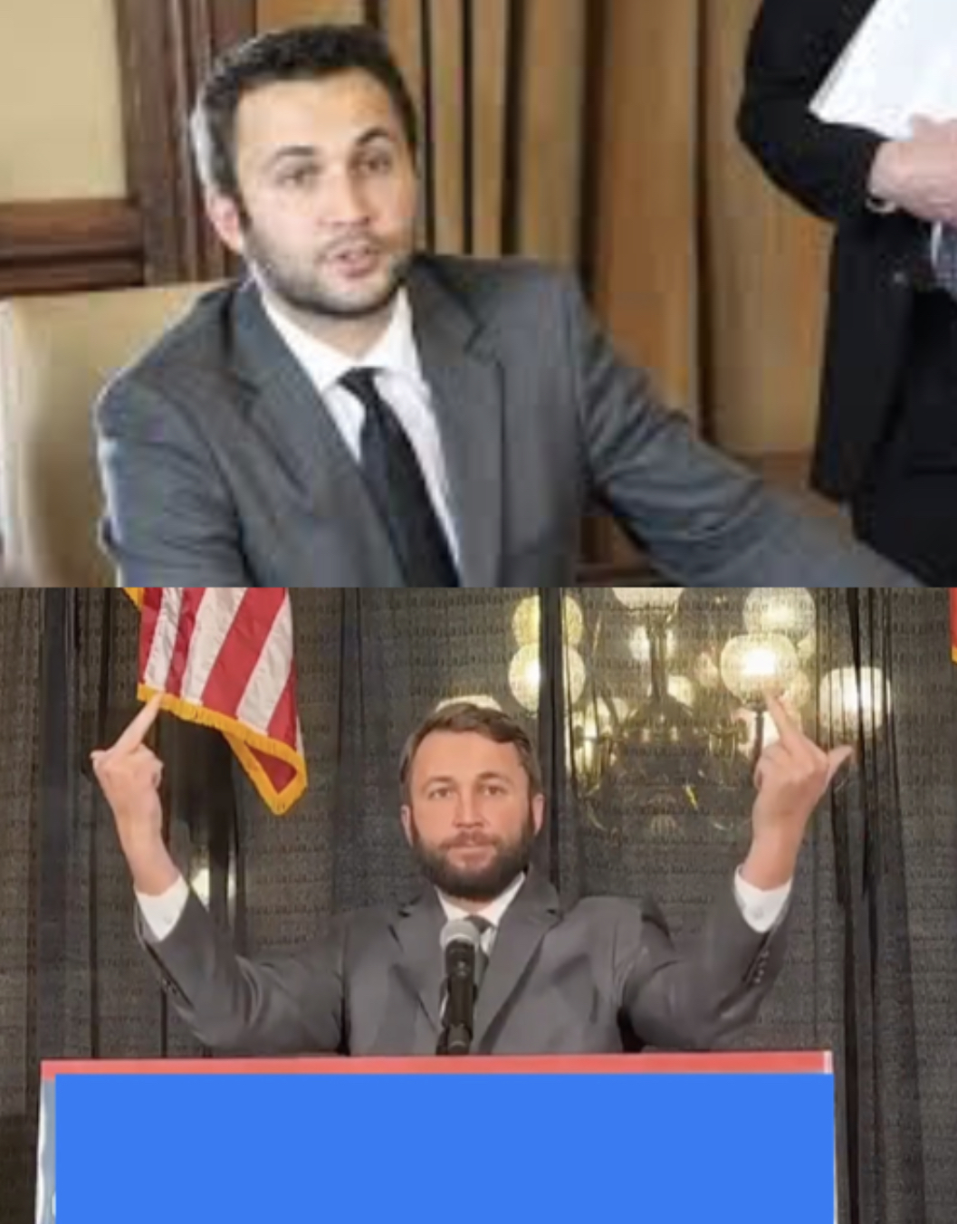 Bobby Kaufmann flips the bird Blank Meme Template