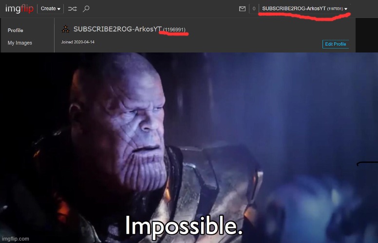 image tagged in thanos impossible | made w/ Imgflip meme maker