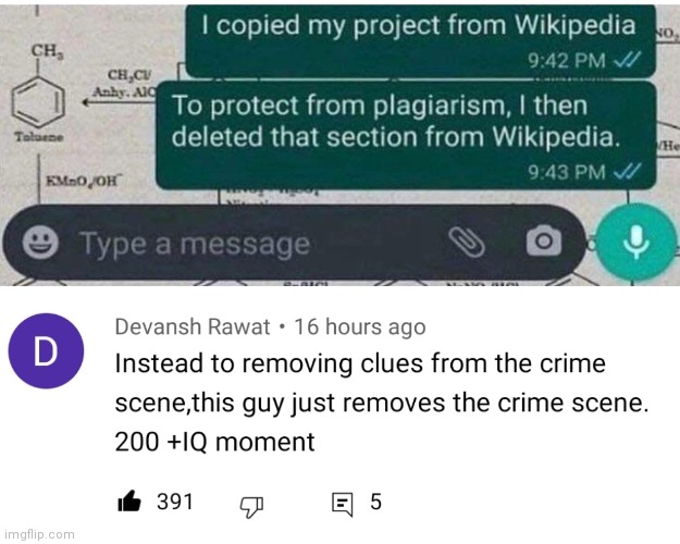 Guy deletes Wikipedia section he plagiarized off of | image tagged in infinite iq,cheeky | made w/ Imgflip meme maker