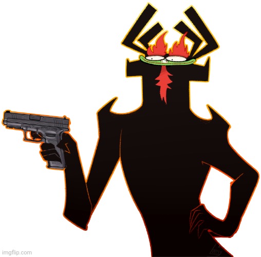Aku with a gun | image tagged in aku with a gun | made w/ Imgflip meme maker