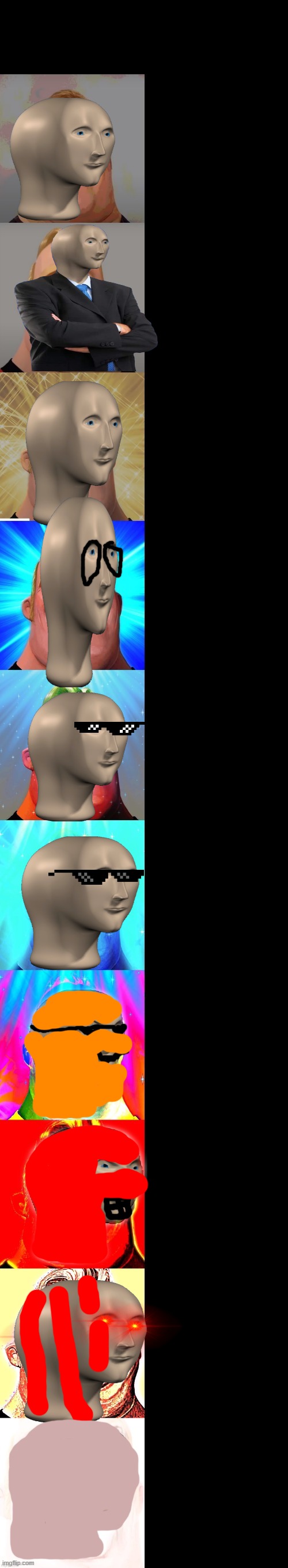 meme man becoming canny | image tagged in mr incredible becoming canny | made w/ Imgflip meme maker