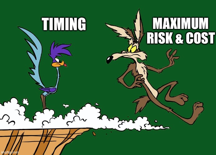 War Plan Down, Again | MAXIMUM RISK & COST; TIMING | image tagged in willie ethelbert coyote's cognitive misalignment,ukraine,russia,2022,cia,artificial intelligence | made w/ Imgflip meme maker