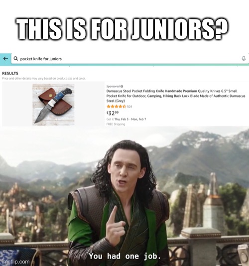 o dear… |  THIS IS FOR JUNIORS? | image tagged in you had one job just the one,memerfun,you had one job | made w/ Imgflip meme maker