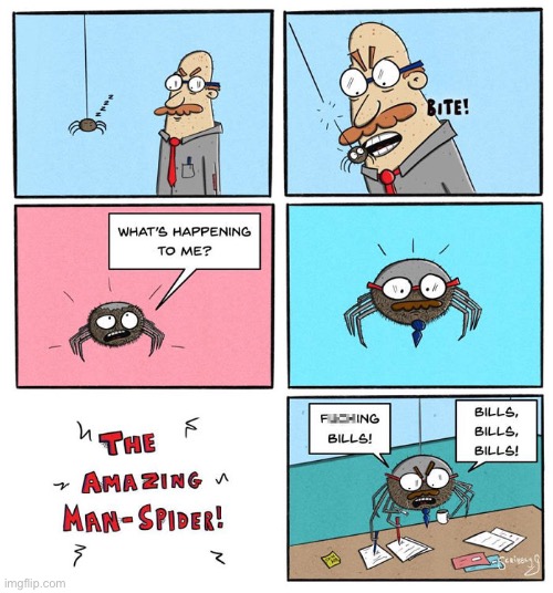 image tagged in comics,man,spider | made w/ Imgflip meme maker
