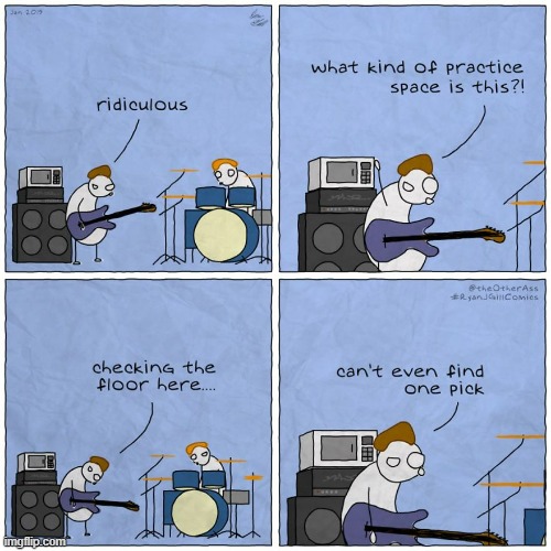 The Perils Of Practice | image tagged in memes,comics,practice,why cant i,find,it | made w/ Imgflip meme maker