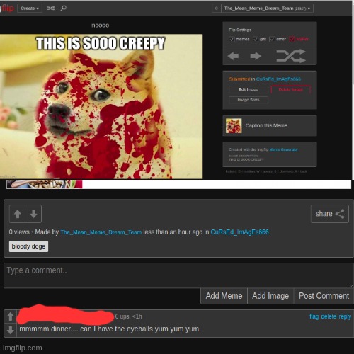 weirdo commented on my image... | image tagged in cursedcomments | made w/ Imgflip meme maker