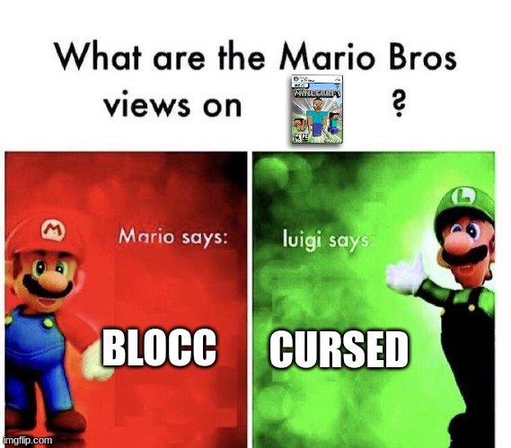 Mario Bros Views | BLOCC; CURSED | image tagged in mario bros views | made w/ Imgflip meme maker