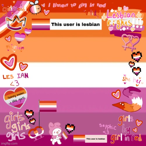lesbian template | image tagged in lesbian template | made w/ Imgflip meme maker