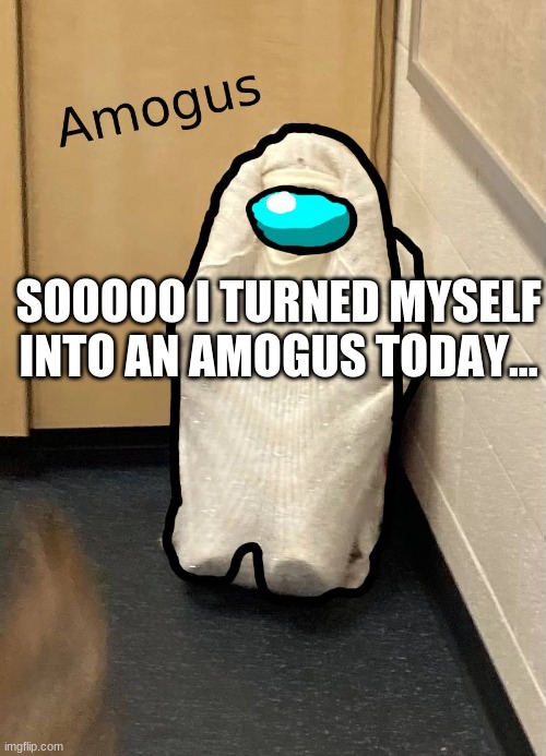 Amogus | SOOOOO I TURNED MYSELF INTO AN AMOGUS TODAY... | image tagged in amogus,among us,imposter,sus | made w/ Imgflip meme maker