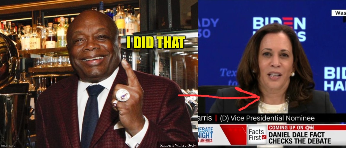 William Brown:I did that | I DID THAT | image tagged in willie brown,kamala's neck,broken neck | made w/ Imgflip meme maker