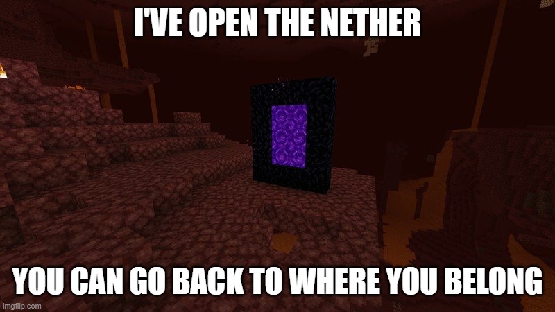 To all the sadists/villains out there in manga/anime | I'VE OPEN THE NETHER; YOU CAN GO BACK TO WHERE YOU BELONG | image tagged in anime meme | made w/ Imgflip meme maker
