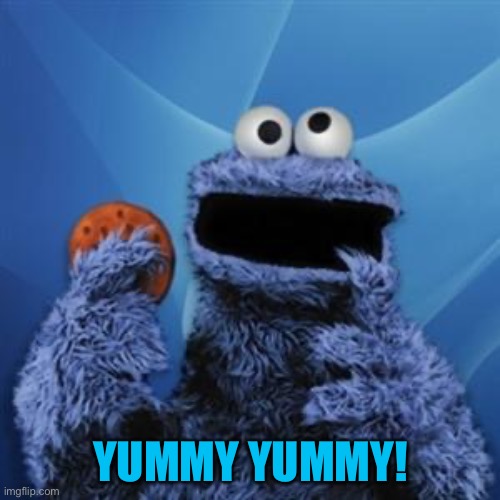 cookie monster | YUMMY YUMMY! | image tagged in cookie monster | made w/ Imgflip meme maker