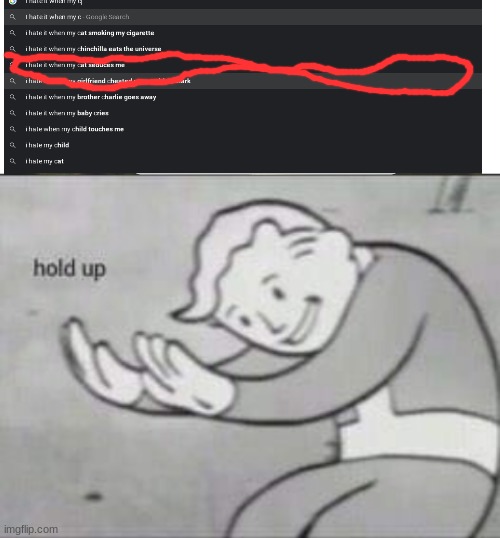 Fallout hold up with space on the top | image tagged in fallout hold up with space on the top | made w/ Imgflip meme maker