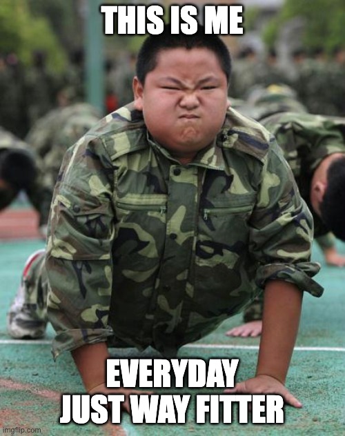 Push-ups | THIS IS ME EVERYDAY JUST WAY FITTER | image tagged in push-ups | made w/ Imgflip meme maker