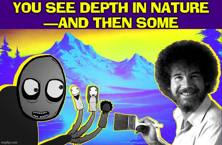 YOU SEE DEPTH IN NATURE
—AND THEN SOME | made w/ Imgflip meme maker