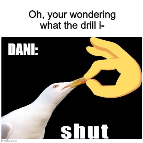 We don't talk about the drill GAMERZ | Oh, your wondering what the drill i-; DANI: | image tagged in dani,drill,karlson,scary | made w/ Imgflip meme maker