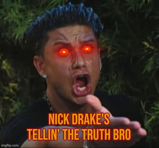 Bruh wtf | Nick Drake's tellin' the truth bro | image tagged in bruh wtf | made w/ Imgflip meme maker