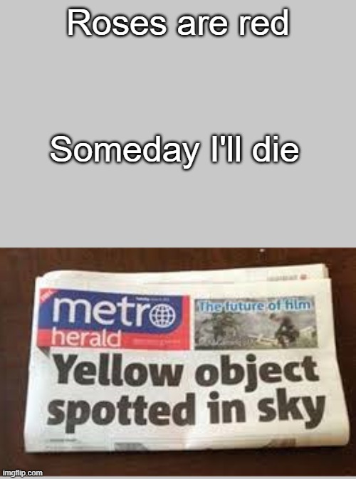 I seriously hope this was a real headline.. | Roses are red; Someday I'll die | image tagged in funny,memes | made w/ Imgflip meme maker