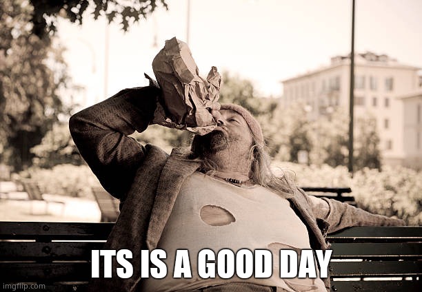 it was a good day bum | ITS IS A GOOD DAY | image tagged in it was a good day bum | made w/ Imgflip meme maker