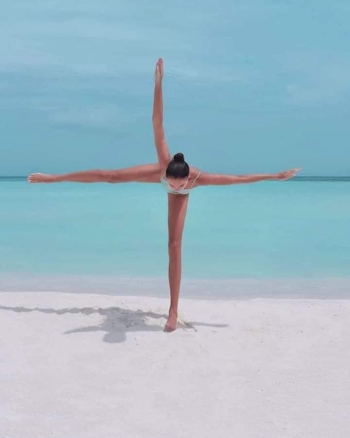 Dancer on beach Blank Meme Template