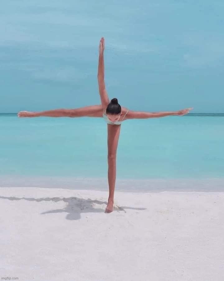 Dancer on beach | image tagged in dancer on beach | made w/ Imgflip meme maker