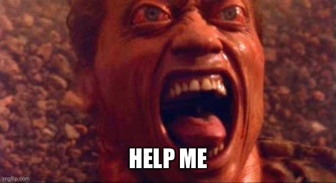 Total Recall Arnold | HELP ME | image tagged in total recall arnold | made w/ Imgflip meme maker