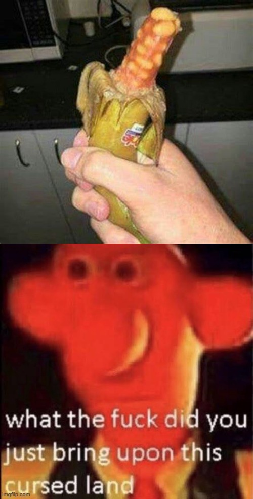 Wallace cursed land | image tagged in wallace cursed land,banana | made w/ Imgflip meme maker