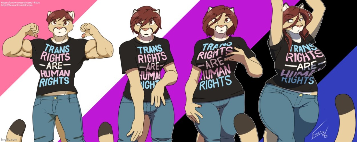by Malificus | image tagged in furry,trans,artwork,moving hearts,genderfluid | made w/ Imgflip meme maker