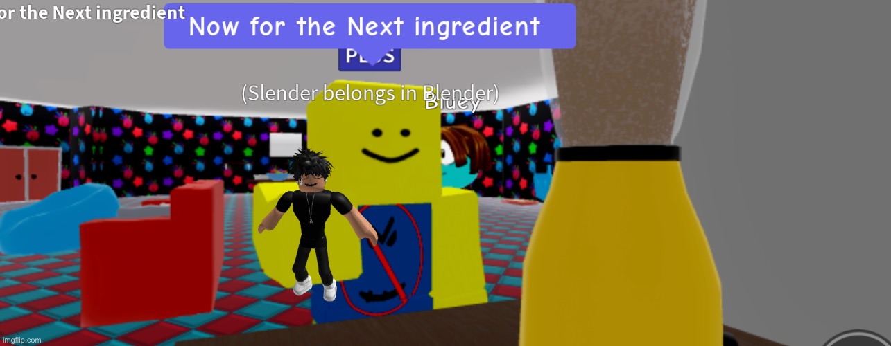 Adventures of Nooby Part one | image tagged in slender,roblox noob,blender | made w/ Imgflip meme maker
