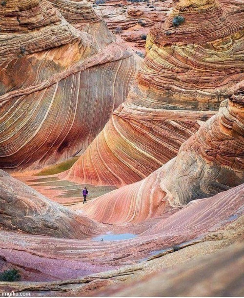 The Wave- Arizona, U.S. | image tagged in colorful,mountains,arizona,awesome,scenery | made w/ Imgflip meme maker