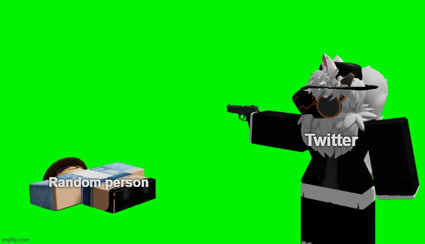 Twitter be like: | Twitter; Random person | image tagged in furry killed man | made w/ Imgflip meme maker
