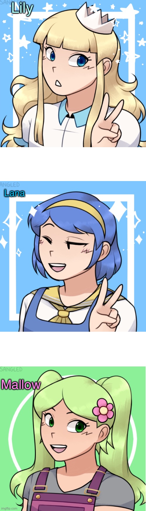 I made the Pokémon girls from sun and moon! Who should I do next? | Lily; Lana; Mallow | image tagged in long blank white template,pokemon | made w/ Imgflip meme maker