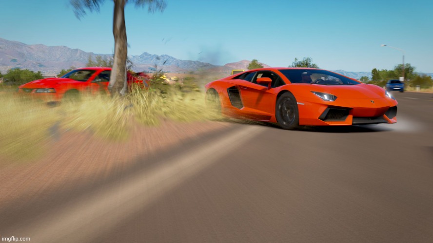 Forza Horizon 3 - Lamborghini Aventador takes down Mustang | image tagged in forza horizon 3 - lamborghini aventador takes down mustang | made w/ Imgflip meme maker
