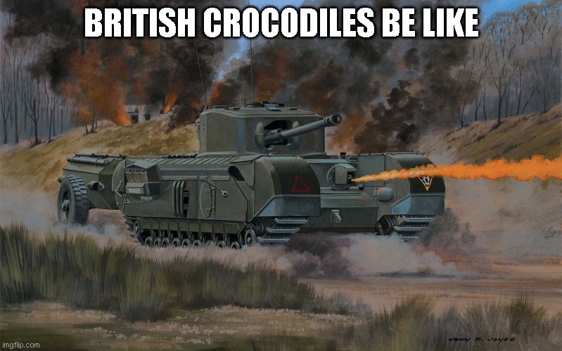 alligator post goes brrrrrrrrr | BRITISH CROCODILES BE LIKE | made w/ Imgflip meme maker