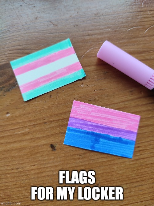 Day 3 of doing something LGBTQ related every day | FLAGS FOR MY LOCKER | made w/ Imgflip meme maker
