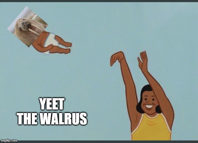 baby yeet | YEET THE WALRUS | image tagged in baby yeet | made w/ Imgflip meme maker