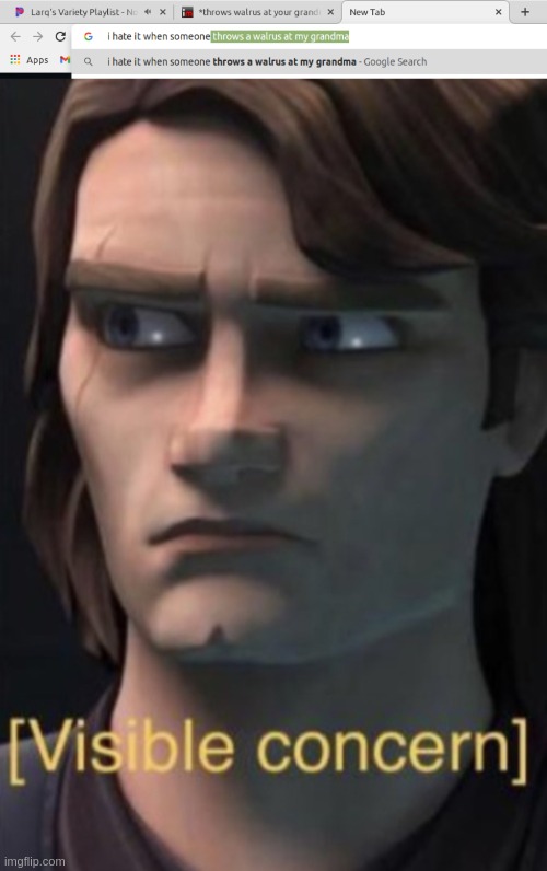 image tagged in anakin visible concern | made w/ Imgflip meme maker