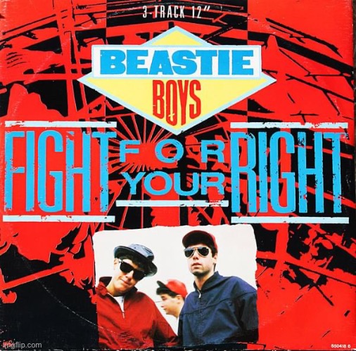 Beastie Boys Fight for your right | image tagged in beastie boys fight for your right | made w/ Imgflip meme maker