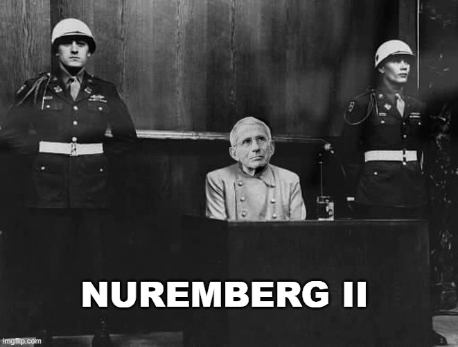 JUSTICE will be SERVED | NUREMBERG II | image tagged in covid-19,dr fauci,fauci,justice,politics,political meme | made w/ Imgflip meme maker