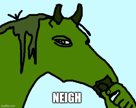 horse pepe | NEIGH | image tagged in horse pepe | made w/ Imgflip meme maker