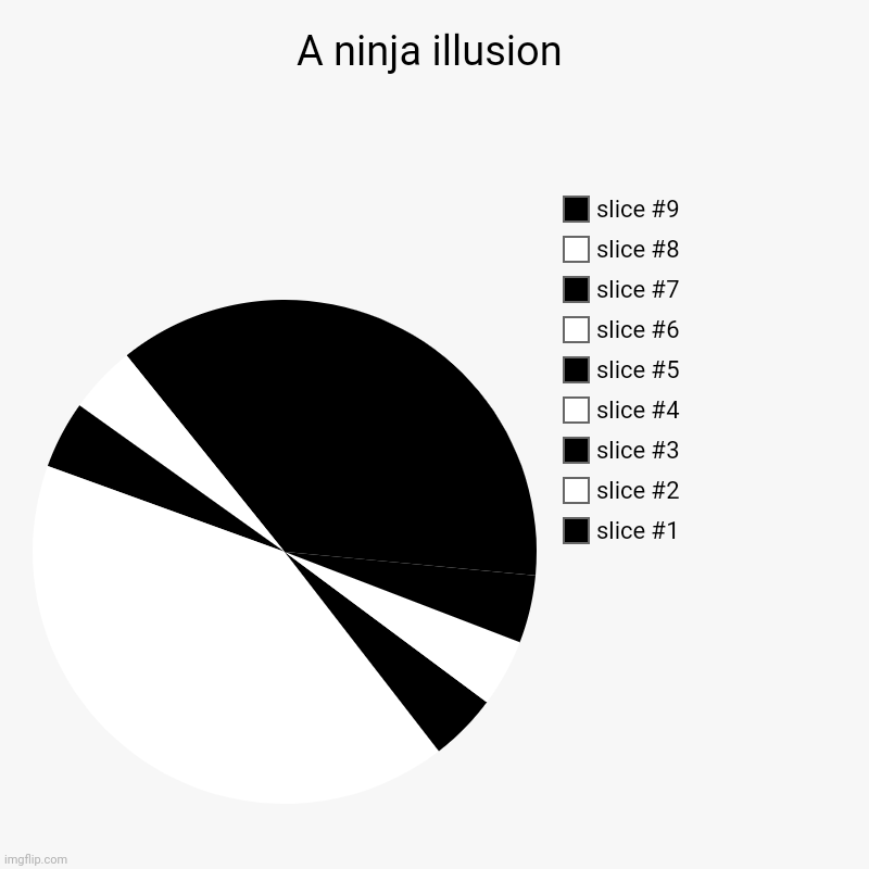 A ninja illusion | A ninja illusion | | image tagged in charts,pie charts,pigoscar,pigoscar illusions | made w/ Imgflip chart maker