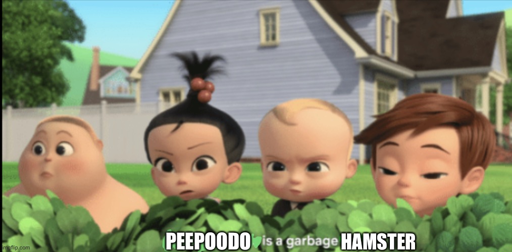 If Boss baby went to the peepoodo dimension | PEEPOODO; HAMSTER | image tagged in x is a garbage baby,boss baby,boss baby back in business,staci | made w/ Imgflip meme maker