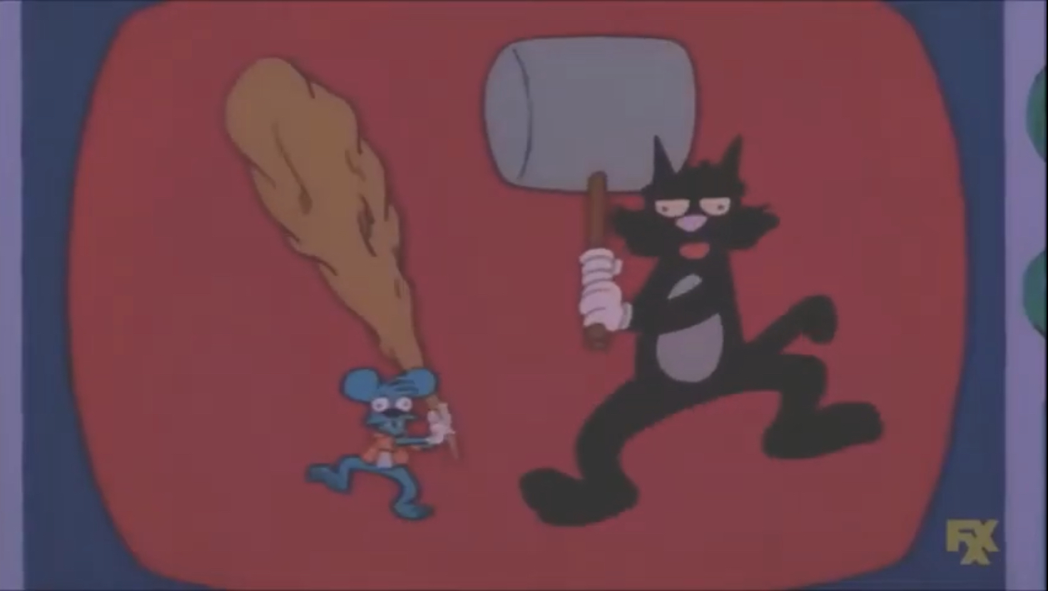 High Quality Itchy And Scratchy Fight Blank Meme Template