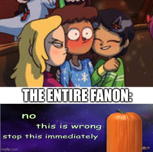 0_0 | THE ENTIRE FANON: | image tagged in amphibia,wait what,wait thats illegal | made w/ Imgflip meme maker