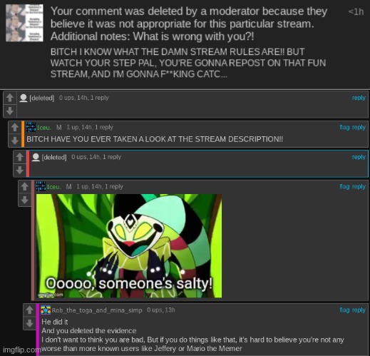 How much do you wanna bet that Iceu flagged those comments? | made w/ Imgflip meme maker