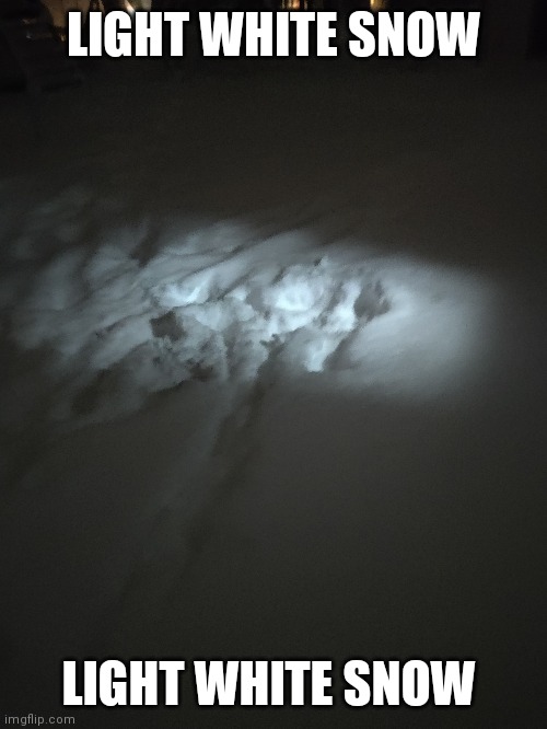 LIGHT WHITE SNOW; LIGHT WHITE SNOW | made w/ Imgflip meme maker