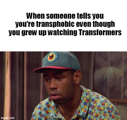 Zad | When someone tells you you're transphobic even though you grew up watching Transformers | image tagged in memes,transformers | made w/ Imgflip meme maker