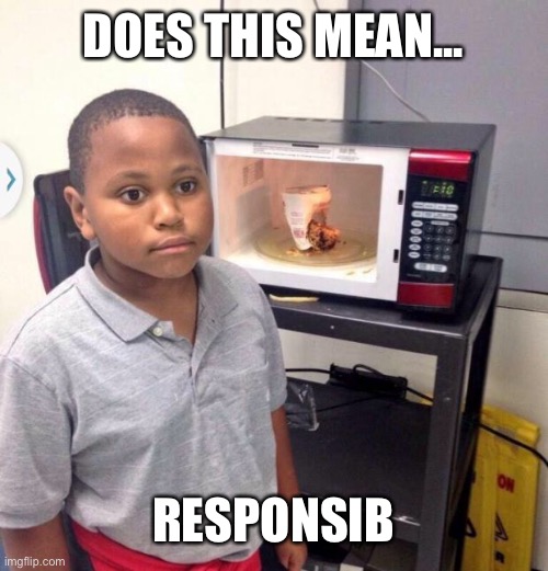 Minor Mistake Marvin | DOES THIS MEAN... RESPONSIBILITIES | image tagged in minor mistake marvin | made w/ Imgflip meme maker