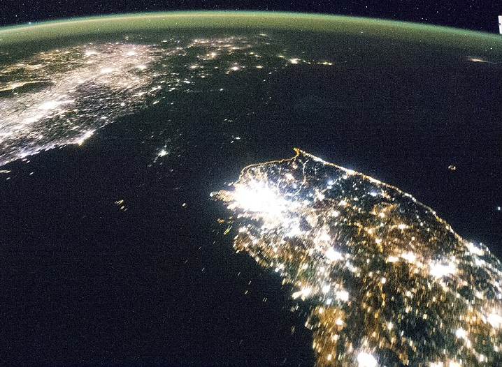 High Quality North Korea from space Blank Meme Template