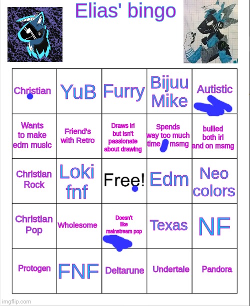 Elias' Bingo | image tagged in elias' bingo | made w/ Imgflip meme maker